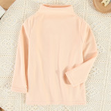 2023 Children's casual long sleeved sweater Pink #AB01
