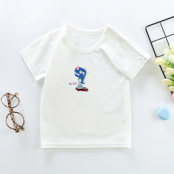 New Summer Cotton Short Sleeves White # T003