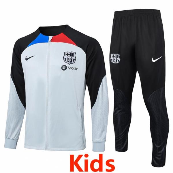 23-24 BAR Light Gray Kids Jacket Tracksuit #E719 (童装)