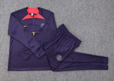 23-24 PSG Dark Purple Kids Half Pull Tracksuit #E694 (童装) (半拉链)
