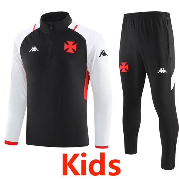 23-24 Vasco da Gama Black Kids Half Pull Tracksuit (童装) (半拉链)