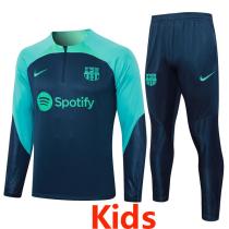 23-24 BAR Royal Blue Kids Half Pull Tracksuit #E728(童装) (半拉链)