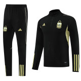 23-24 Argentina Black Half Pull Tracksuit (半拉链)(带钢印)