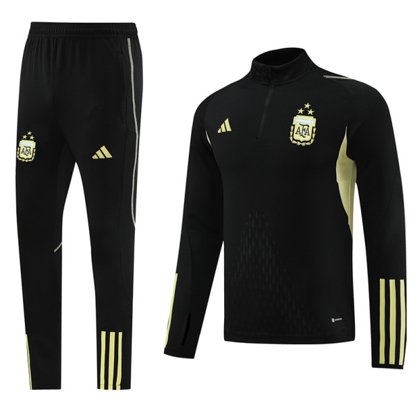 23-24 Argentina Black Half Pull Tracksuit (半拉链)(带钢印)
