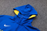 23-24 NBA Warriors Blue Full Zip hoodie Tracksuit