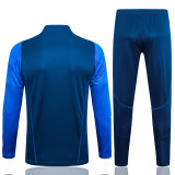 23-24 Man Utd Royal Blue Kids Half Pull Tracksuit #E715(童装) (半拉链)