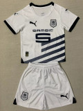 23-24 Stade Rennais Away Kids Soccer Jersey