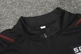 23-24 Sao Paulo Black Half Pull Tracksuit (半拉链)