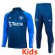 23-24 Man Utd Royal Blue Kids Half Pull Tracksuit #E715(童装) (半拉链)