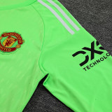 23-24 Man Utd Fluorescent Green GoalKeeper Long Sleeve Soccer Jersey (长袖)