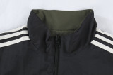 23-24 Los Angeles Black & Green Double Sided Windbreaker (双面风衣)白色边