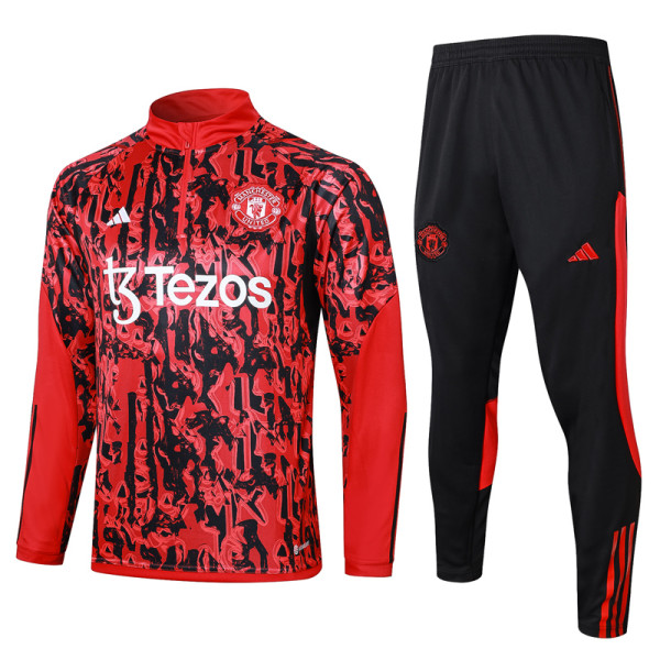 23-24 Man Utd Red Half Pull Tracksuit #B741(半拉链)