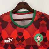 23-24 Morocco Red Fans Soccer Jersey