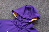 23-24 NBA LAKERS Purple Full Zip hoodie Tracksuit