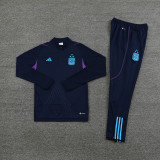 23-24 Argentina Royal blue Half Pull Tracksuit (半拉链)(带钢印)