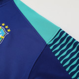 23-24 Brazil Blue Jacket Tracksuit #01