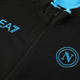 23-24 Napoli Black Jacket Tracksuit #01