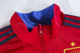 2023 Spain Blue & Red Double Sided Windbreaker (双面风衣)(刺绣)