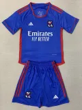 23-24 Lyon Away Kids Soccer Jersey