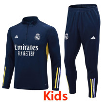 23-24 BAR Royal Blue Kids Half Pull Tracksuit (童装)(半拉链)