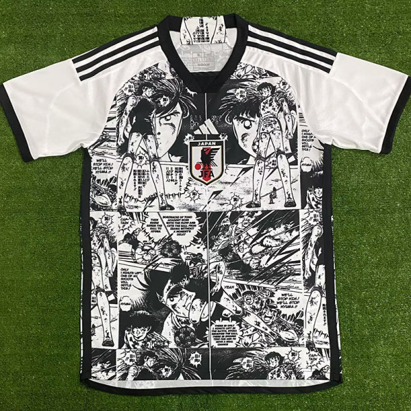 23-24 Japan Anime Edition Black White Fans Soccer Jersey (足球小将版)