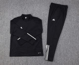 23-24 AD Black Kids Half Pull Tracksuit (童装) (半拉链)