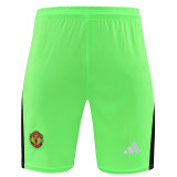 23-24 Man Utd Fluorescent Green GoalKeeper Shorts Pants