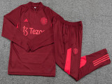 2023 Man Utd Red Kids Half Pull Tracksuit (童装) (半拉链)
