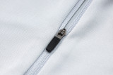 23-24 BAR Light Grey Kids Half Pull Tracksuit #E727(童装) (半拉链)(领口红蓝)
