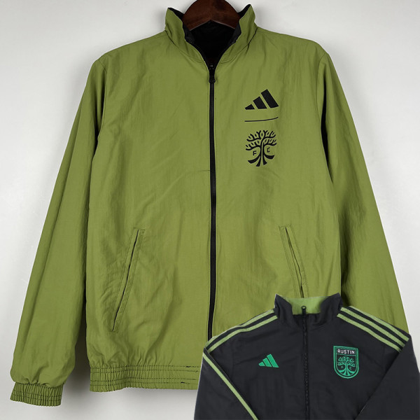 23-24 Austin FC Green & Black Double Sided Windbreaker (双面风衣)