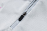 23-24 PSG Jordan Light Gray Half Pull Tracksuit #B780(半拉链)(袖子荧光绿)