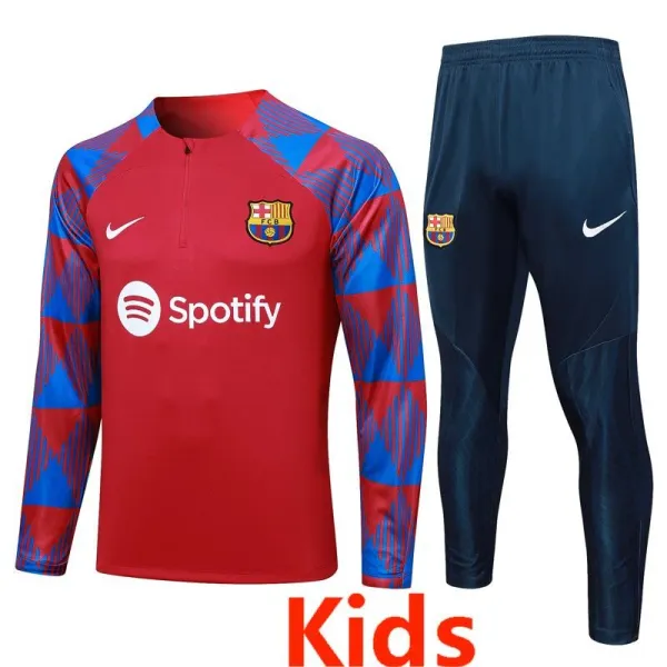 23-24 BAR Red Kids Half Pull Tracksuit #E723(童装) (半拉链)