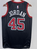 22-23 BULLS JORDAN #45 Black Top Quality Hot Pressing NBA Jersey (Trapeze Edition) 飞人版