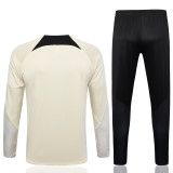 23-24 PSG Jordan Beige Kids Half Pull Tracksuit #E783 (童装)(半拉链)