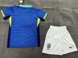 24-25 Brazil Away Kids Soccer Jersey