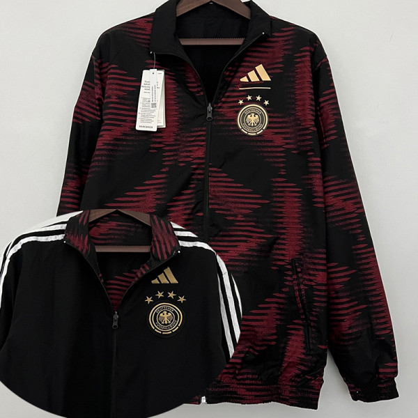 22-23 Germany Maroon & Black Double Sided Windbreaker (双面风衣)