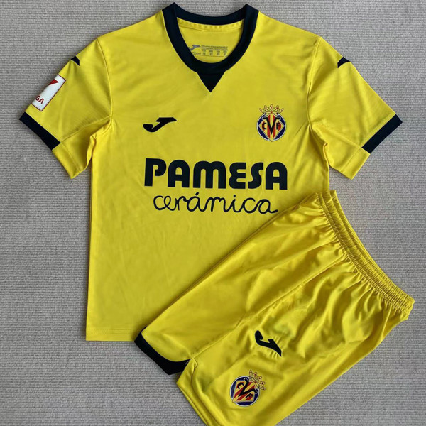 23-24 Villarreal Home Kids Soccer Jersey (带章)