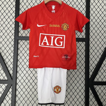 2007-2008 Man Utd Home Kids Retro Soccer Jersey (决赛字)