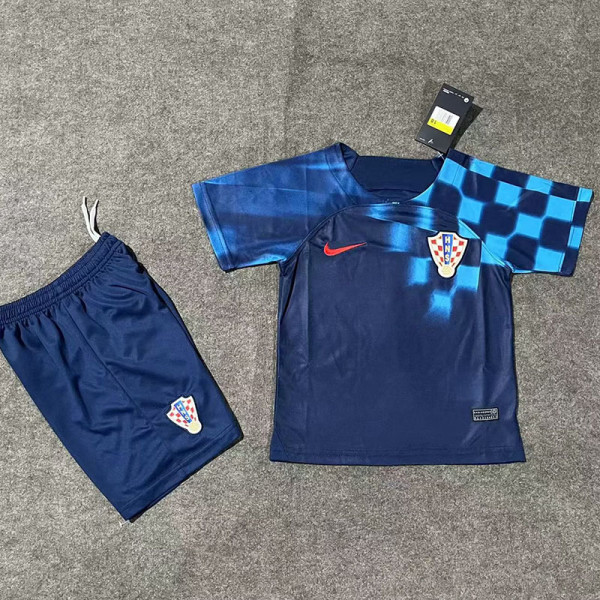 22-23 Croatia Away Kids Soccer Jersey