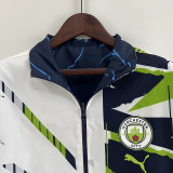 2023 Man City Navy Blue & White Double Sided Windbreaker (双面风衣)(刺绣)