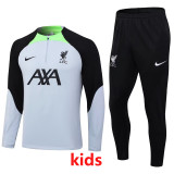 23-24 LIV Grey Kids Half Pull Tracksuit (童装) (半拉链)