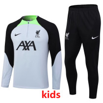 23-24 LIV Grey Kids Half Pull Tracksuit (童装) (半拉链)