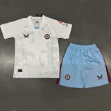 23-24 Aston Villa Away Kids Soccer Jersey