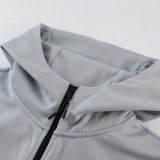 23-24 NK Grey Hoodie Jacket Tracksuit #NM05