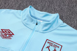 2023 West Ham Light Blue Kids Half Pull Tracksuit (童装) (半拉链)