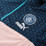 23-24 Man City Blue Beige Hoodie Jacket Tracksuit