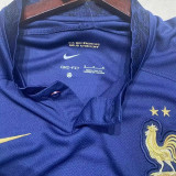 22-23 France Home World Cup Long Sleeve Soccer Jersey (长袖)