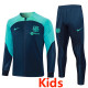 23-24 BAR Royal Blue Kids Jacket Tracksuit #E725 (童装)(绿色袖子)