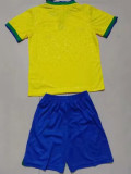 22-23 Brazil Home World Cup Kids Soccer Jersey