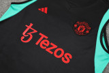 23-24 Man Utd Black Green Tank top and shorts suit